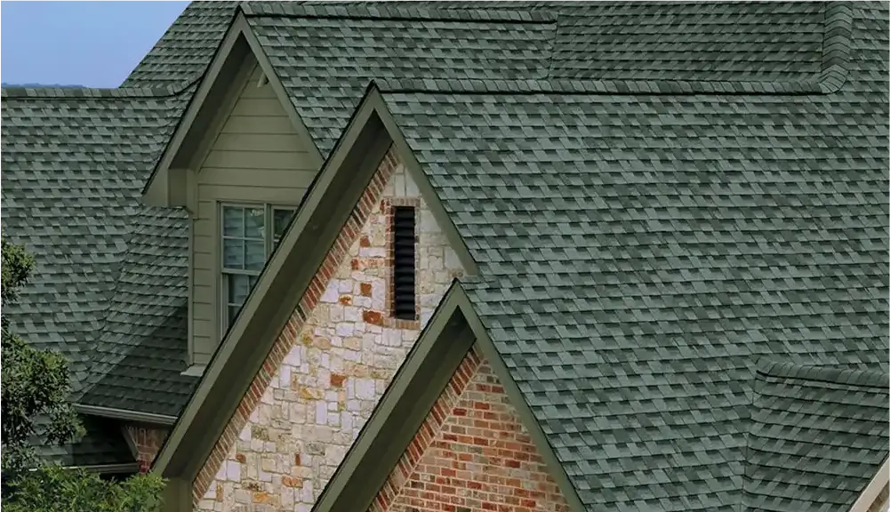 House with asphalt shingle roofing