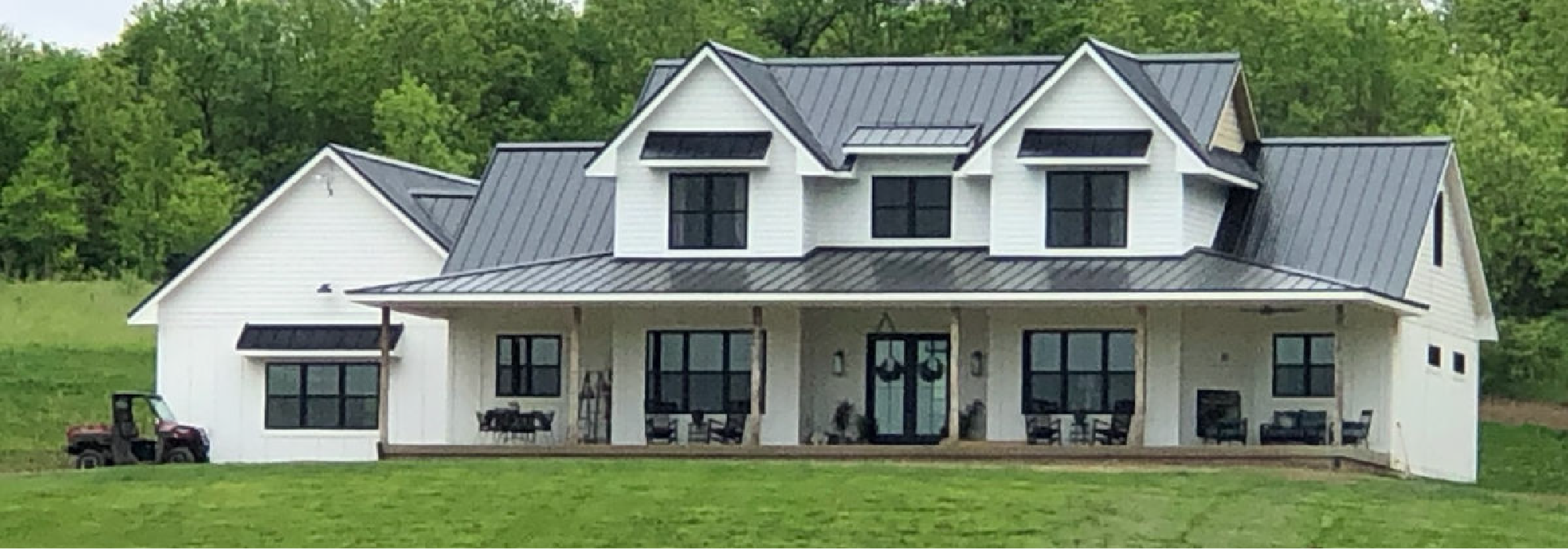 Image of a home with standing seam metal roofing