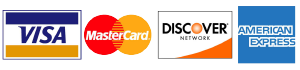 Payment Methods: Visa, Mastercard, Discover, American Express