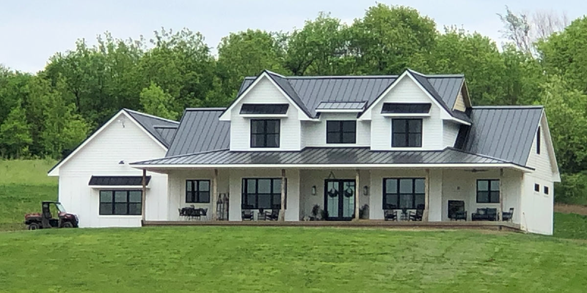 Image of a home with standing seam metal roofing